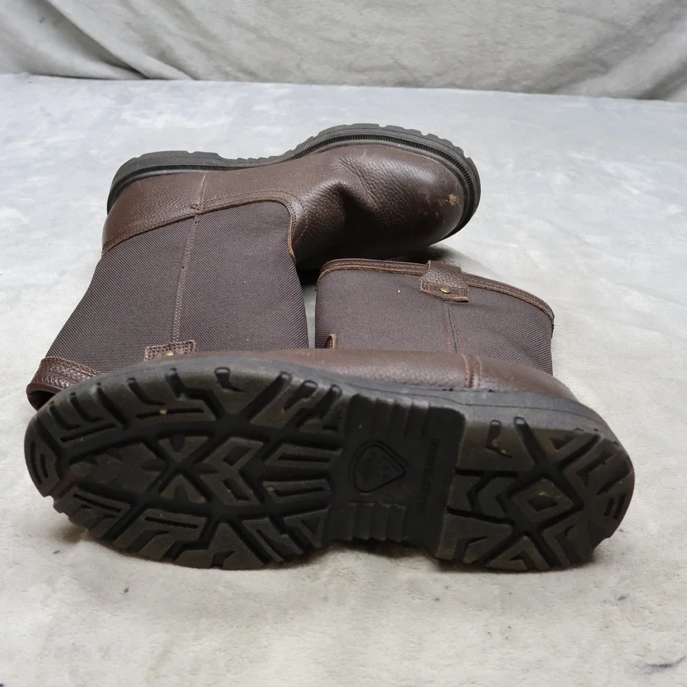 Hermand Survivors Mens 8.5 Work Boots Brown Bay II Leather Safety Toe Utility